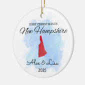 初めてのクリスマスインニューハンプシャー州オーナメント セラミックオーナメント (左)