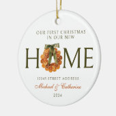 初めてのクリスマスインニューホームオレンジリース セラミックオーナメント (左)