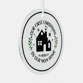 初めてのクリスマスインニューホームクリスマスパーソナライズされた メタルオーナメント (正面右)