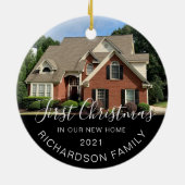 初めてのクリスマスインニューホームフルフォトキープサケ セラミックオーナメント (裏面)