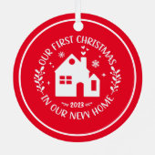 初めてのクリスマスインニューホームレッドクリスマス メタルオーナメント (裏面)