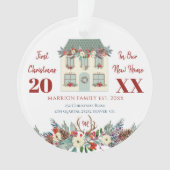 初めてのクリスマスインニューホーム引っ越し祝いパーティーファミリー オーナメント (正面)