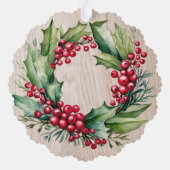 初めてのクリスマスインニューホーム素朴ウッドフェイク- オーナメントカード (裏面)