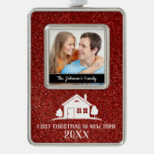 初めてのクリスマスインニューホーム シルバープレートフレームオーナメント (正面)
