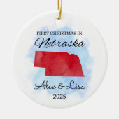 初めてのクリスマスインネブラスカ州オーナメント セラミックオーナメント (正面)