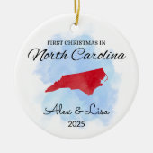 初めてのクリスマスインノースカロライナ州オーナメント セラミックオーナメント (正面)