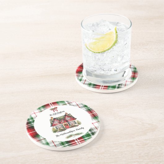 初めてのクリスマスインホームファミリーファームハウスシックレッド コースター (側面)