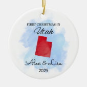 初めてのクリスマスインユタ州オーナメント セラミックオーナメント (正面)