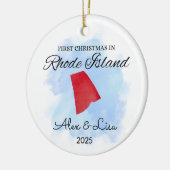 初めてのクリスマスインロードアイランド州オーナメント セラミックオーナメント (左)