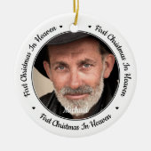 初めてのクリスマスイン天国モダン2写真記念 セラミックオーナメント (正面)