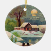 初めてのクリスマスイン新しいホームオーナメント セラミックオーナメント (正面)