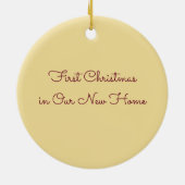 初めてのクリスマスイン新しいホームオーナメント セラミックオーナメント (裏面)