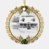 初めてのクリスマスイン新しいホームオーナメント セラミックオーナメント (正面)