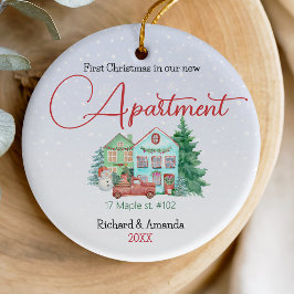 初めてのクリスマスイン私たちの新しいアパートメントミントアクアサー セラミックオーナメント