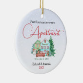初めてのクリスマスイン私たちの新しいアパートメントミントアクアサー セラミックオーナメント (右)