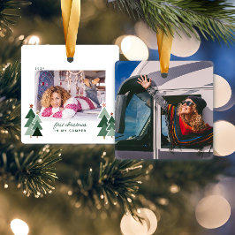 初めてのクリスマスインCamper RV素朴 Trees写真 セラミックオーナメント