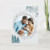 初めてのクリスマスウィンターフォレストベビー写真 シーズンカード (正面)