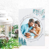 初めてのクリスマスウィンターフォレストベビー写真 シーズンカード