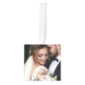 初めてのクリスマスウェディングデイフォトホリデー キューブオーナメント (正面)