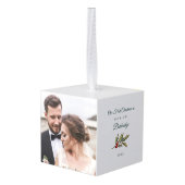 初めてのクリスマスウェディングデイフォトホリデー キューブオーナメント (裏面アングル)