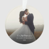 初めてのクリスマスウェディングデイフォト手書き オーナメント (正面)