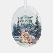 初めてのクリスマスウォーターカラーキャンピングニューリュウズ ガラスオーナメント (正面左)