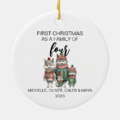 初めてのクリスマスウルフファミリーオブフォー セラミックオーナメント (裏面)