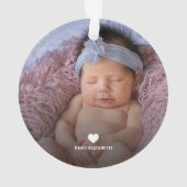 初めてのクリスマスエレガントの祖父母の写真フローラ オーナメント (裏面)