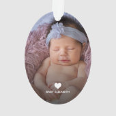 初めてのクリスマスエレガントの祖父母の写真フローラ オーナメント (裏面)