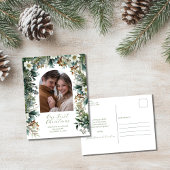 初めてのクリスマスエレガントの緑のアーチ写真 シーズンカード