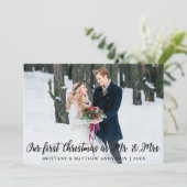 初めてのクリスマスエレガントはフォトカード夫妻 招待状 (スタンド正面)