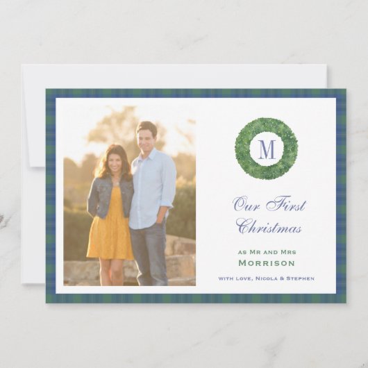 初めてのクリスマスエレガントはモノグラム夫妻 シーズンカード (正面)
