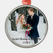 初めてのクリスマスエレガントはラウンド夫妻 メタルオーナメント (正面)