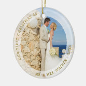初めてのクリスマスエレガントは写真のMr.And Mrs. セラミックオーナメント (左)