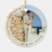 初めてのクリスマスエレガントは写真のMr.And Mrs. セラミックオーナメント (裏面)