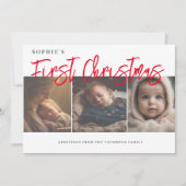 初めてのクリスマスエレガントベビーカスタム写真 シーズンカード (正面)