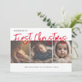 初めてのクリスマスエレガントベビーカスタム写真 シーズンカード (スタンド正面)