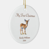 初めてのクリスマスエレガントベビー鹿 セラミックオーナメント (右)