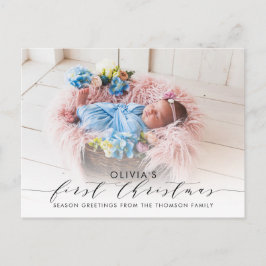 初めてのクリスマスエレガント手書き ポストカード