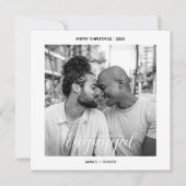 初めてのクリスマスエンゲイドゲイプライドカスタム写真 シーズンカード (正面)