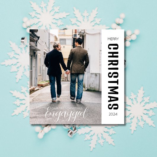 初めてのクリスマスエンゲイドゲイプライドカスタム写真 シーズンカード