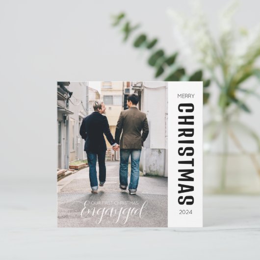 初めてのクリスマスエンゲイドゲイプライドカスタム写真 シーズンカード (スタンド正面)