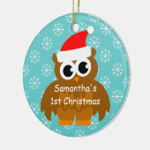 初めてのクリスマスオーナメントとベビーサンタフクロウ セラミックオーナメント (左)