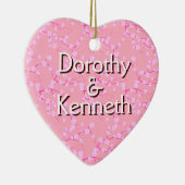 初めてのクリスマスオーナメントオンピンクさくらんぼの花 セラミックオーナメント (右)