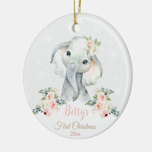 初めてのクリスマスオーナメントサファリ動物 セラミックオーナメント (左)