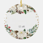 初めてのクリスマスオーナメントパーソナライズされた雪 セラミックオーナメント (裏面)