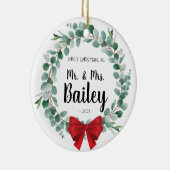 初めてのクリスマスオーナメント結婚新婚の贈り物 セラミックオーナメント (右)