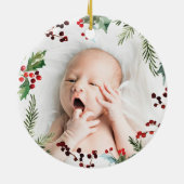 初めてのクリスマスオーナメント – 祖父母の写真 セラミックオーナメント (裏面)