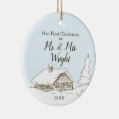 初めてのクリスマスカスタムはミスター・アンド・ミセス・ホーム・クリスマス セラミックオーナメント (右)