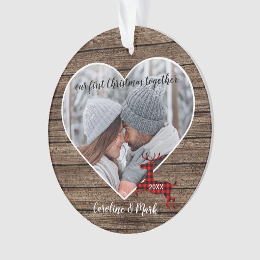 初めてのクリスマスカスタムカップルの休日 オーナメント (正面)